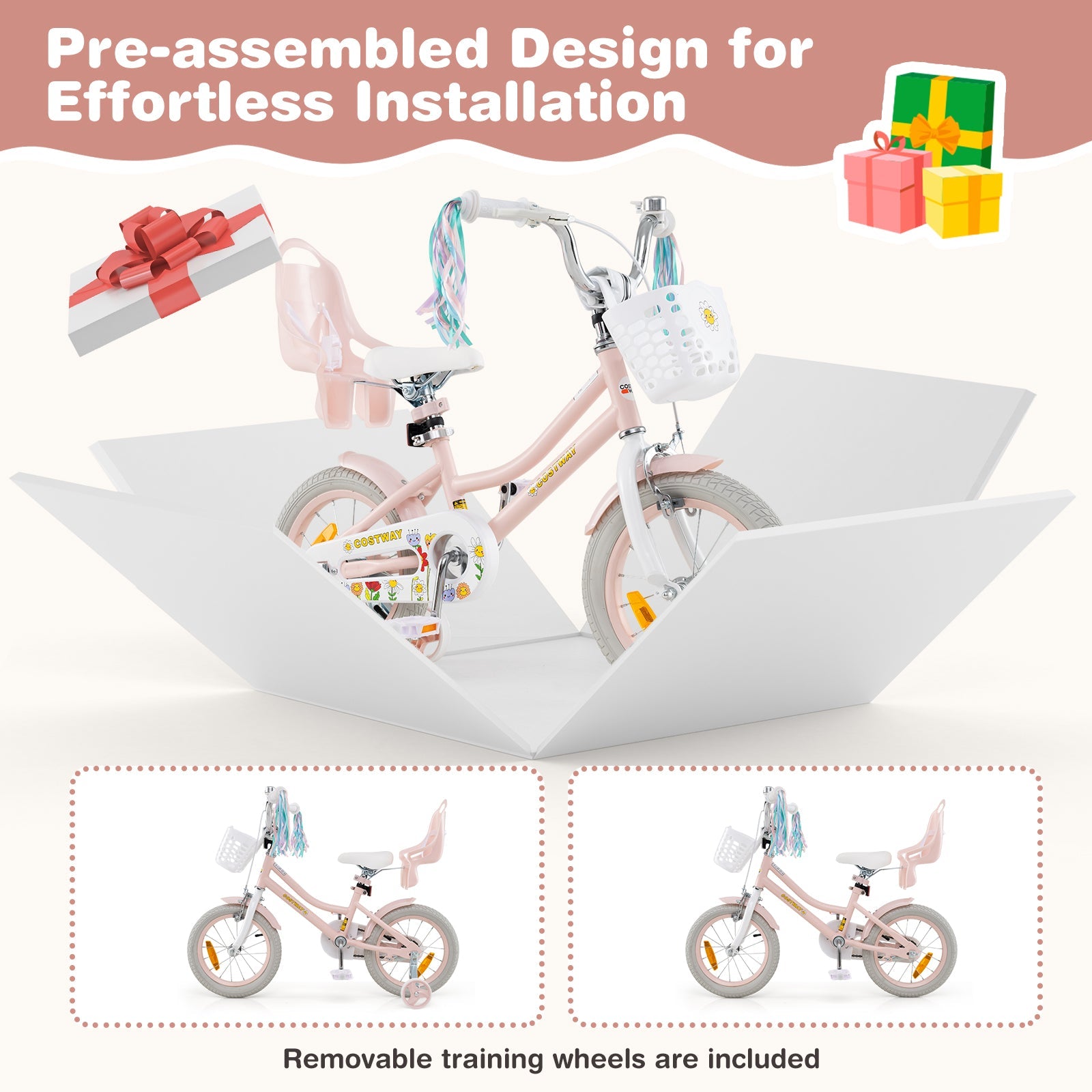 36 cm Children Training Bicycle w/ Doll Seat