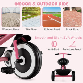 3-Wheel Toddler Bike with Heavy-Duty Carbon Steel Frame, Birthday Gift for Boys & Girls 1.5-5 Years Old