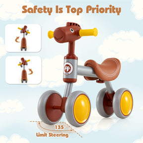 Baby Balance Bike, Toddler First Bike with PU Leather Seat and EVA Foam Wheels