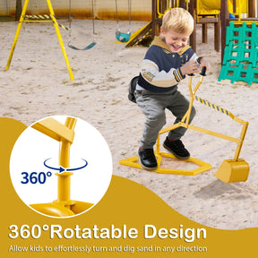 Sand Digger for Kids, Sandbox Toy Digger with 2-Handed Controls & Flexible Shovel