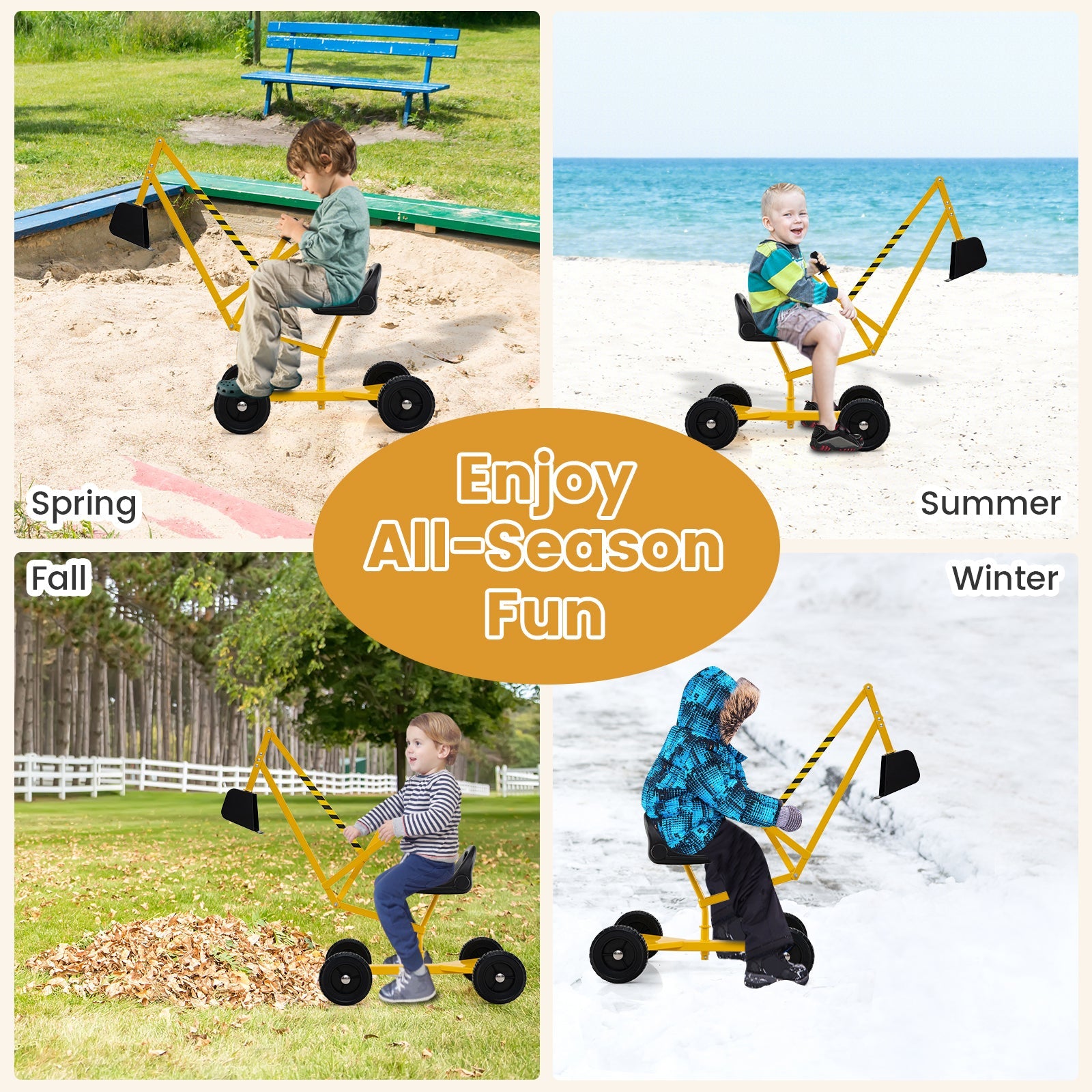 Sand Digger for Kids, Sandbox Toy Digger for 3+ Years Old Boys and Girls