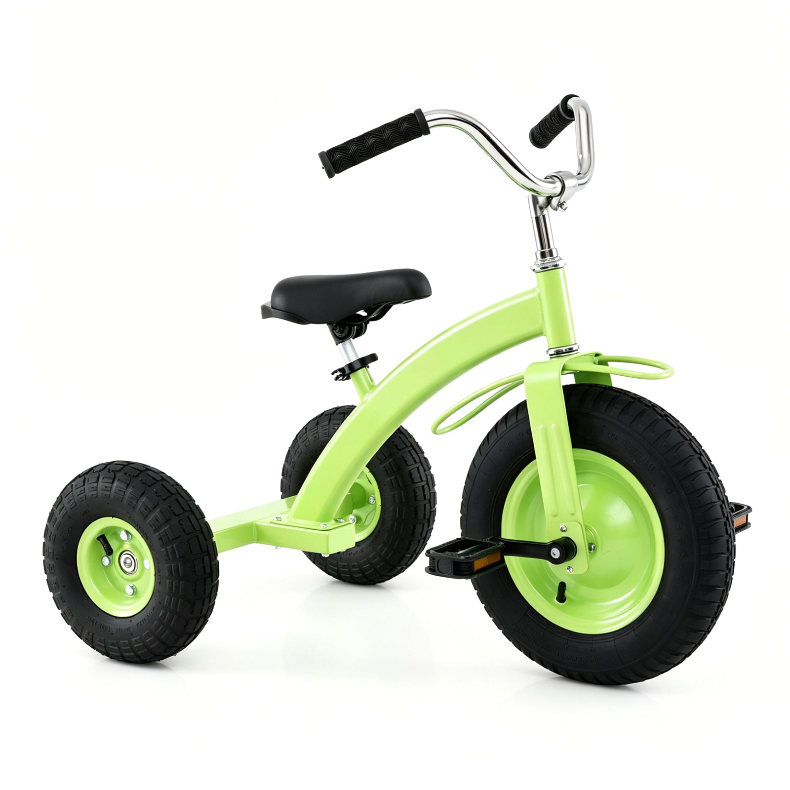Kids Tricycle, Carbon Steel Toddler Bike Toys with 15 Inch Inflatable Rubber Tires, Adjustable Handlebar & Seat