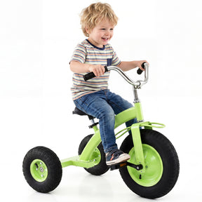 Kids Tricycle, Carbon Steel Toddler Bike Toys with 15 Inch Inflatable Rubber Tires, Adjustable Handlebar & Seat