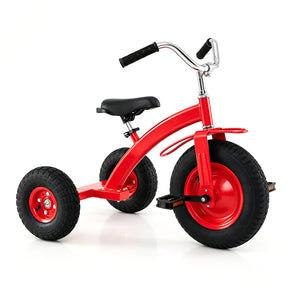 Kids Tricycle, Carbon Steel Toddler Bike Toys with 15 Inch Inflatable Rubber Tires, Adjustable Handlebar & Seat