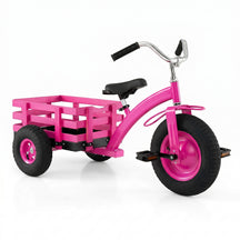 Kids Tricycle with Storage Basket, Carbon Steel Toddler Bike Toys with 15 Inch Inflatable Rubber Tires