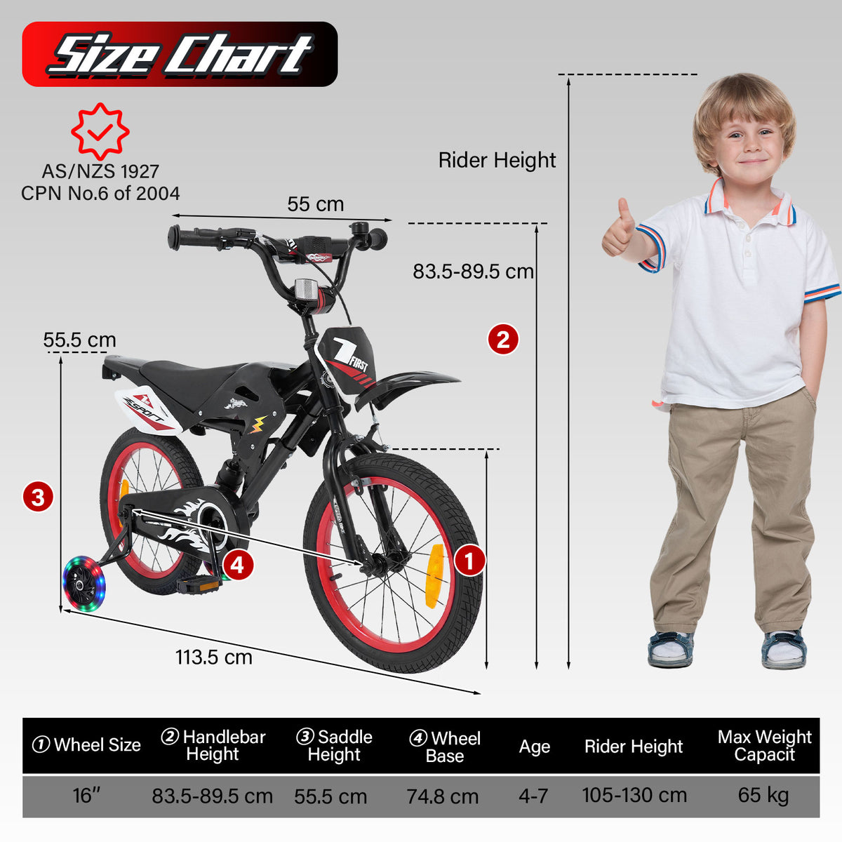 16" Motocross Style Kids Bike w/ Motorbike Sound Effects