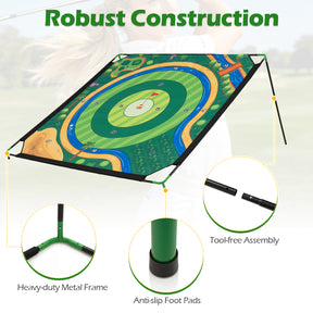 Golf Chipping Game Set, 181 x 181 cm Large Chipping Mat for Indoor & Outdoor Practice