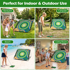 Golf Chipping Game Set, 181 x 181 cm Large Chipping Mat for Indoor & Outdoor Practice