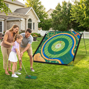 Golf Chipping Game Set, 181 x 181 cm Large Chipping Mat for Indoor & Outdoor Practice
