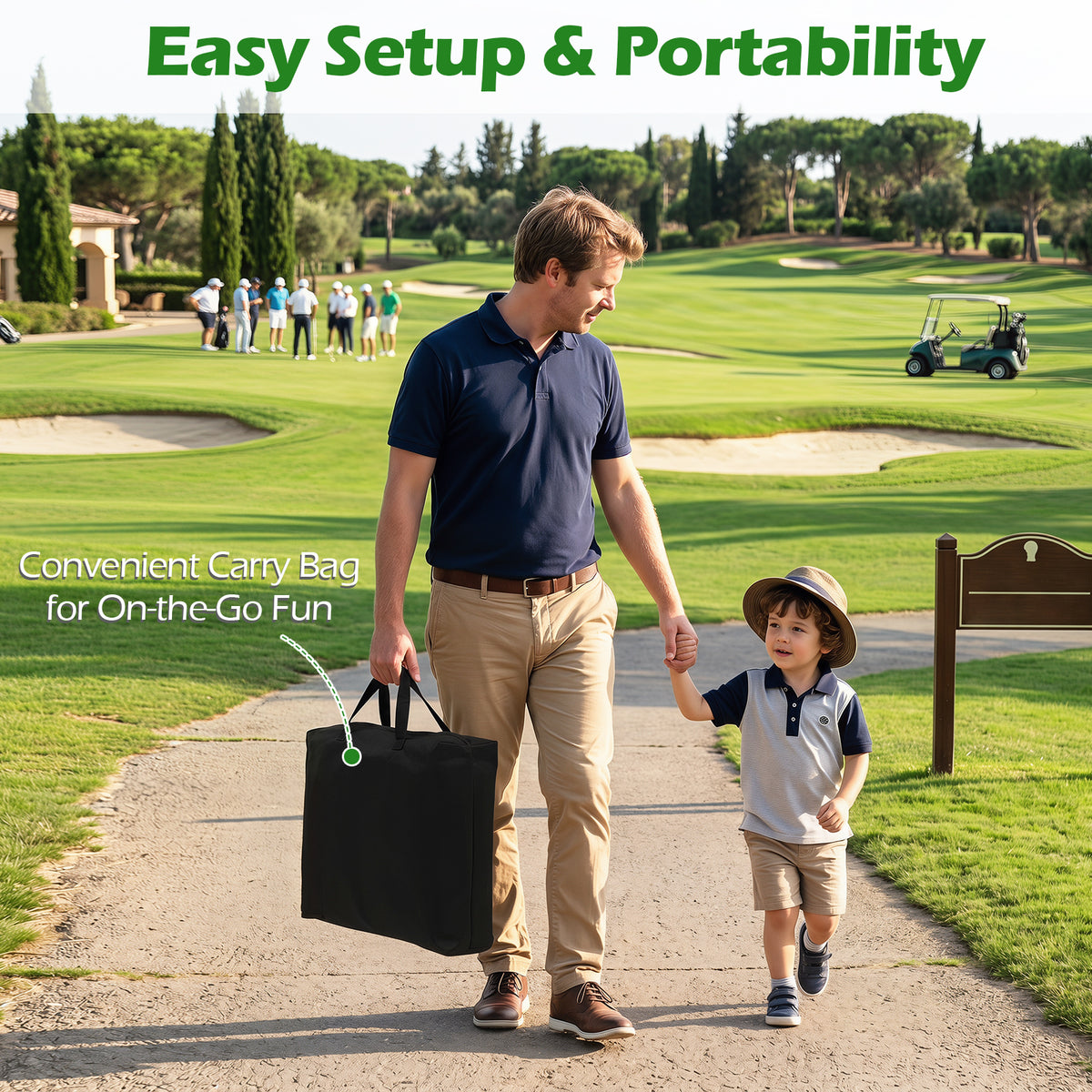 Golf Chipping Game Set, 181 x 181 cm Large Chipping Mat for Indoor & Outdoor Practice