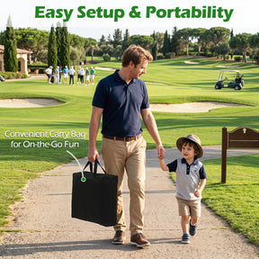 Golf Chipping Game Set, 181 x 181 cm Large Chipping Mat for Indoor & Outdoor Practice