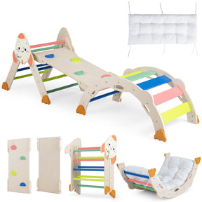8-In-1 Pikler Triangle Set Rocket Themed, Kids 1+