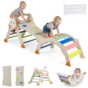 8-in-1 Climbing Toys for Toddlers, Rocket-Themed Montessori Arch Climber