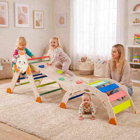 8-in-1 Climbing Toys for Toddlers, Rocket-Themed Montessori Arch Climber