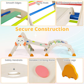 8-in-1 Climbing Toys for Toddlers, Rocket-Themed Montessori Arch Climber