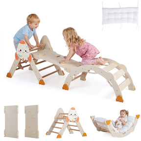 8-in-1 Climbing Toys for Toddlers, Rocket-Themed Montessori Arch Climber
