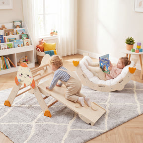 8-In-1 Pikler Triangle Set Rocket Themed, Kids 1+