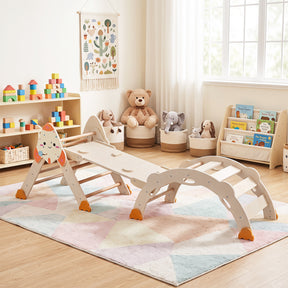8-In-1 Pikler Triangle Set Rocket Themed, Kids 1+