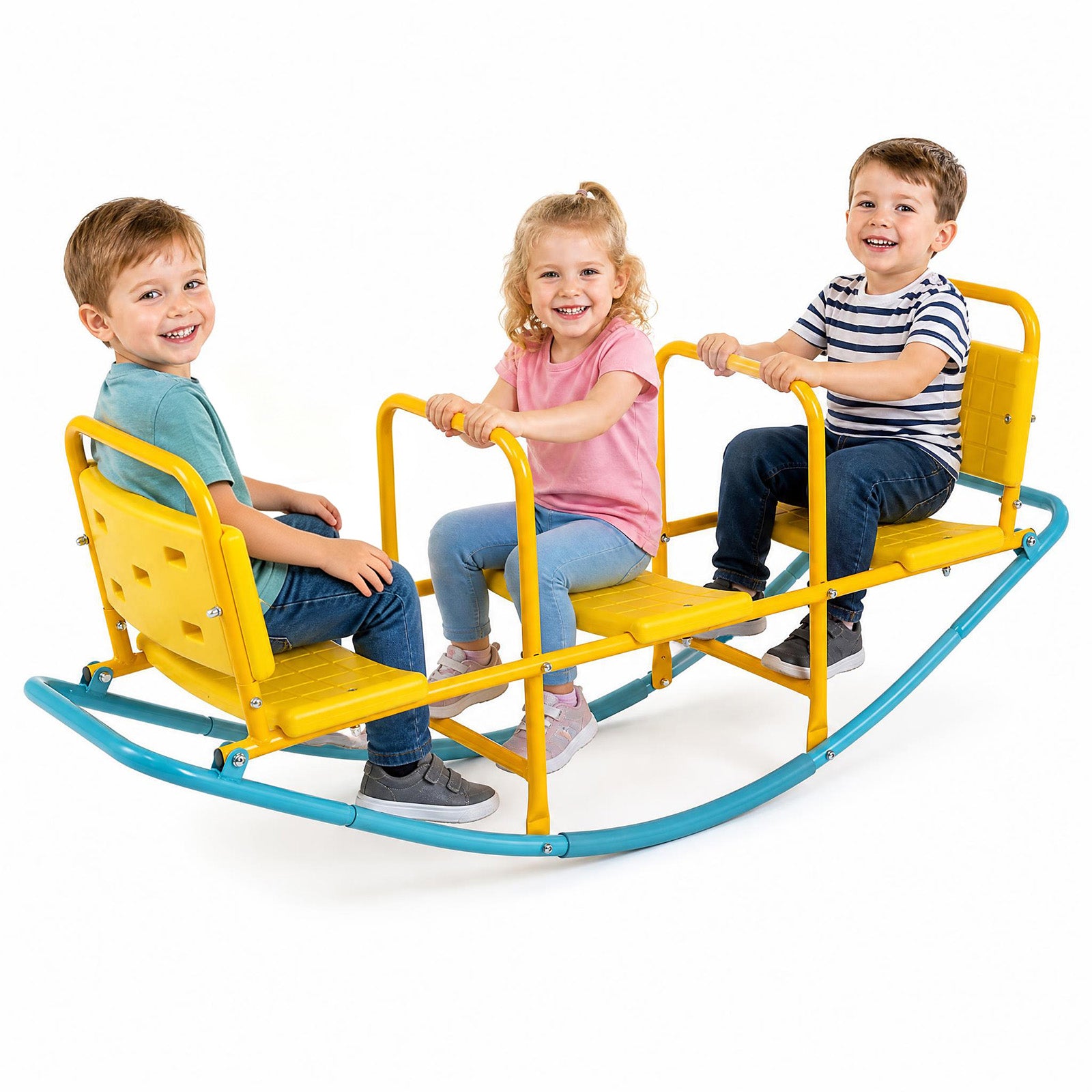 3-Person Outdoor Rocking Teeter Totter for Kids