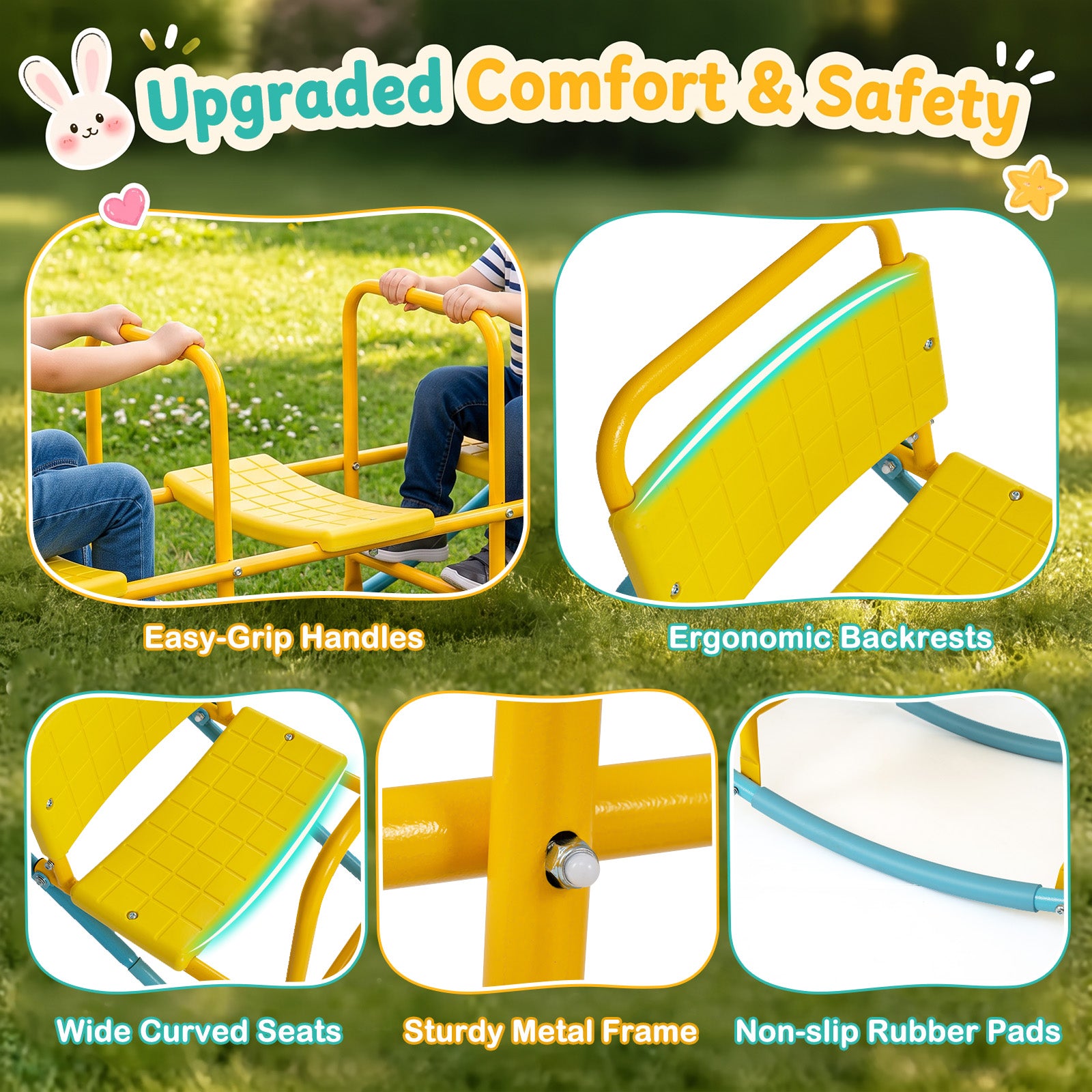 3-Person Outdoor Rocking Teeter Totter for Kids