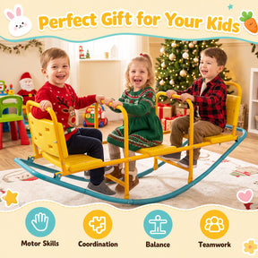 3-Person Outdoor Rocking Teeter Totter for Kids