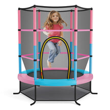 HONEY JOY 5.3FT Kids Trampoline, Toddler Trampoline w/Safe Enclosure Net, Accessories Bag, Jumping Pad