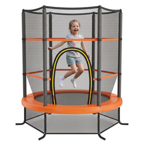 Hikidspace 5.3FT Kids Trampoline, Toddler Trampoline w/Safe Enclosure Net, Accessories Bag, Jumping Pad