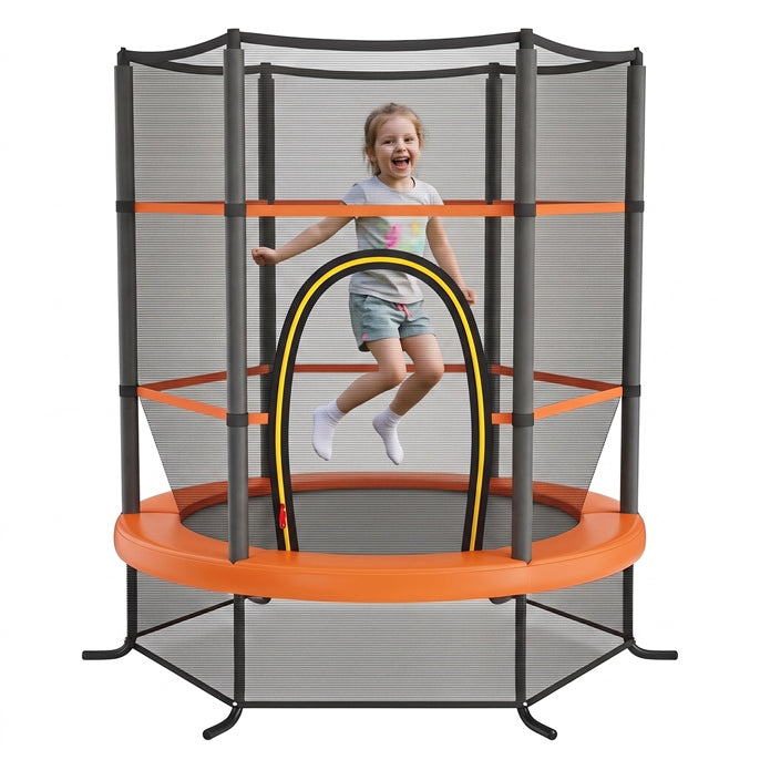 Hikidspace 5.3FT Kids Trampoline, Toddler Trampoline w/Safe Enclosure Net, Accessories Bag, Jumping Pad