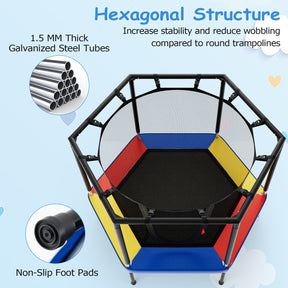 48’’ Mini Trampoline for Kids, Small Toddler Recreational Trampoline
