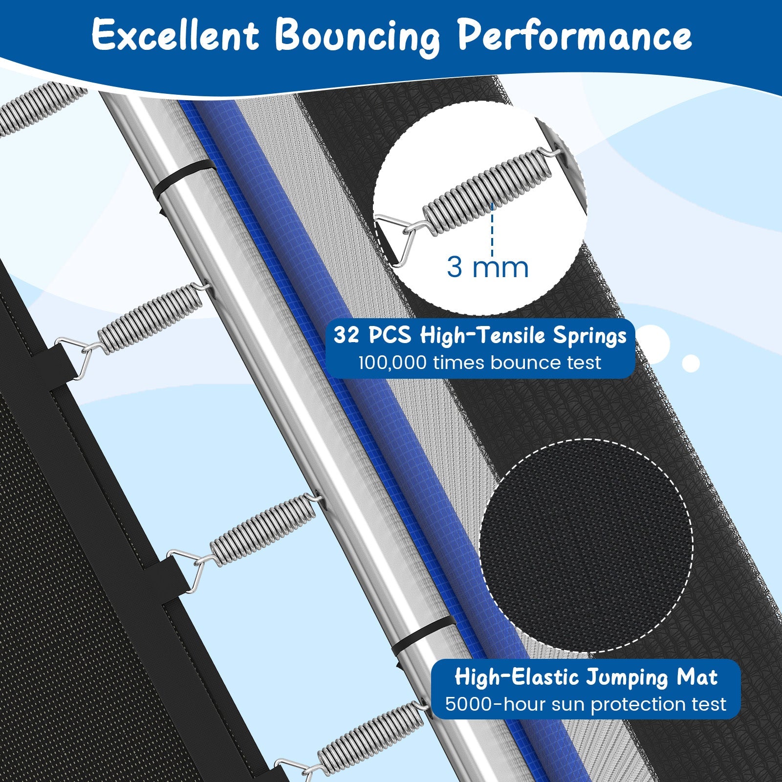 6 FT Kids Trampoline with Swing and Horizontal Bar, Small Rectangle Trampoline