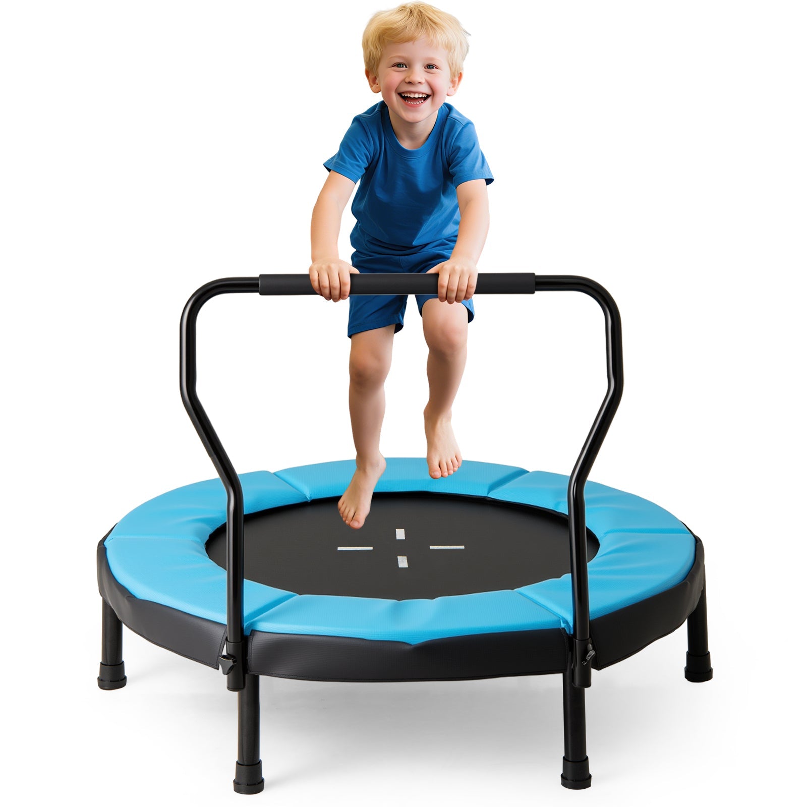 40” Trampoline for Kids, Indoor/Outdoor Fitness Trampoline for 3-6 Years Old Toddlers