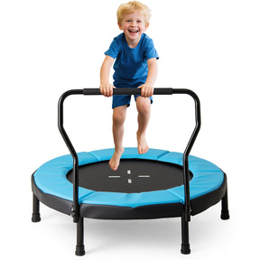 40” Trampoline for Kids, Indoor/Outdoor Fitness Trampoline for 3-6 Years Old Toddlers