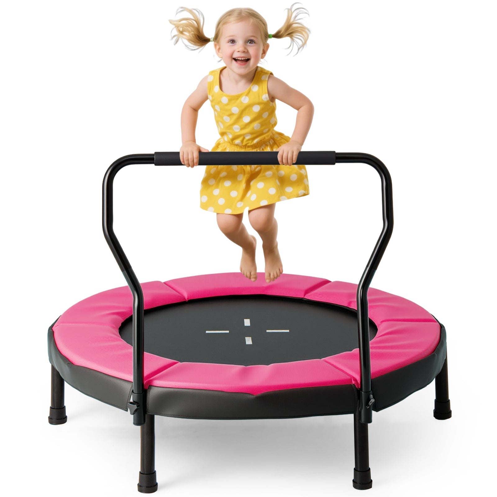 40” Trampoline for Kids, Indoor/Outdoor Fitness Trampoline for 3-6 Years Old Toddlers
