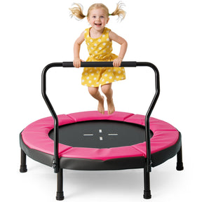 40” Trampoline for Kids, Indoor/Outdoor Fitness Trampoline for 3-6 Years Old Toddlers
