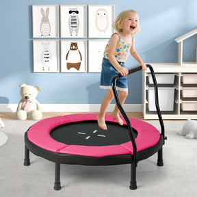 40” Trampoline for Kids, Indoor/Outdoor Fitness Trampoline for 3-6 Years Old Toddlers