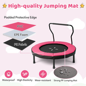40” Trampoline for Kids, Indoor/Outdoor Fitness Trampoline for 3-6 Years Old Toddlers