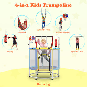 55" Kids Trampoline, Toddler Trampoline with Hammock