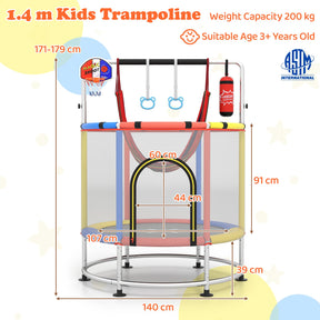 55" Kids Trampoline, Toddler Trampoline for 3-6 Years Old Boys & Girls