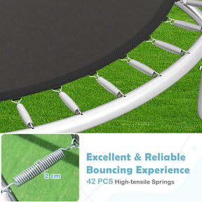 12FT 10FT 8FT Outdoor Trampoline, Heavy-Duty Recreational Trampoline with Safety Enclosure Net
