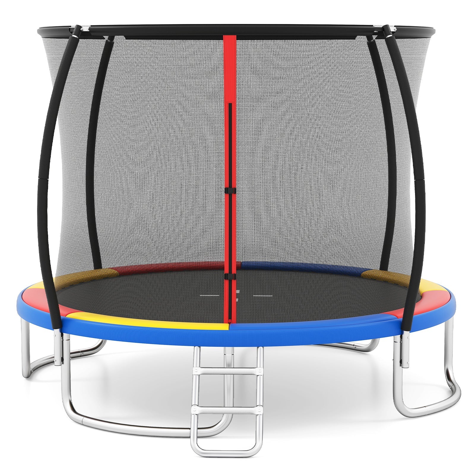12FT 10FT 8FT Outdoor Trampoline, Heavy-Duty Recreational Trampoline with Safety Enclosure Net