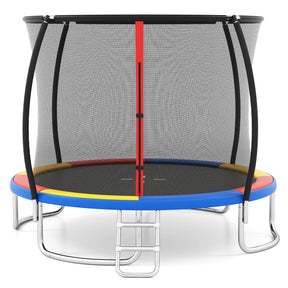 12FT 10FT 8FT Outdoor Trampoline, Heavy-Duty Recreational Trampoline with Safety Enclosure Net