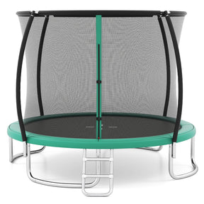 12FT 10FT 8FT Outdoor Trampoline, Heavy-Duty Recreational Trampoline with Safety Enclosure Net