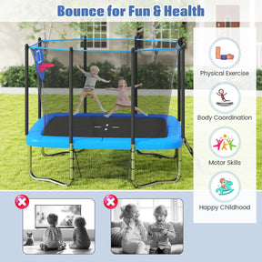 Rectangle Outdoor Trampoline, 10 x 8 FT Heavy-Duty Trampoline for Kids and Adults