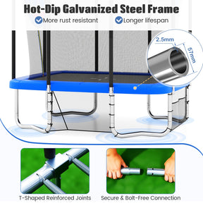 Rectangle Outdoor Trampoline, 10 x 8 FT Heavy-Duty Trampoline for Kids and Adults