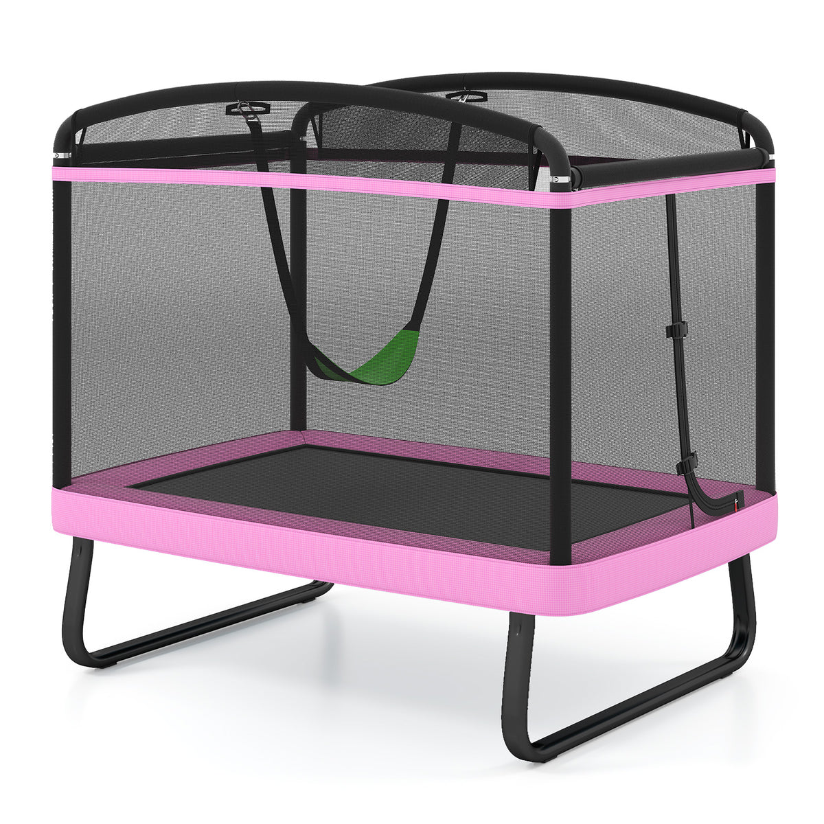 6 FT Recreational Trampoline with Swing, 2-in-1 Outdoor Toddler Trampoline w/ Swing