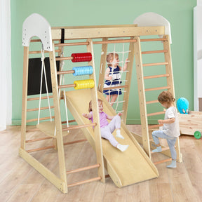8 in 1 Climbing Toy Set for Toddlers, Wooden Climber Playset
