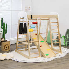 8 in 1 Climbing Toy Set for Toddlers, Wooden Climber Playset