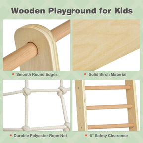 8 in 1 Climbing Toy Set for Toddlers, Wooden Climber Playset