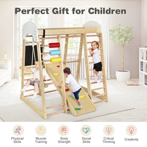 8 in 1 Climbing Toy Set for Toddlers, Wooden Climber Playset
