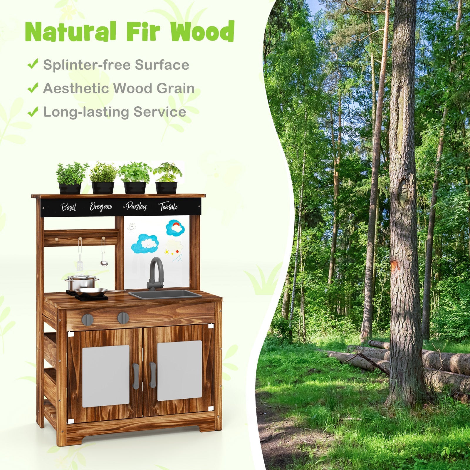 Outdoor Kitchen Playset for Kids 3+ Years Old